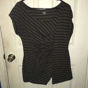 Army green and black blouse